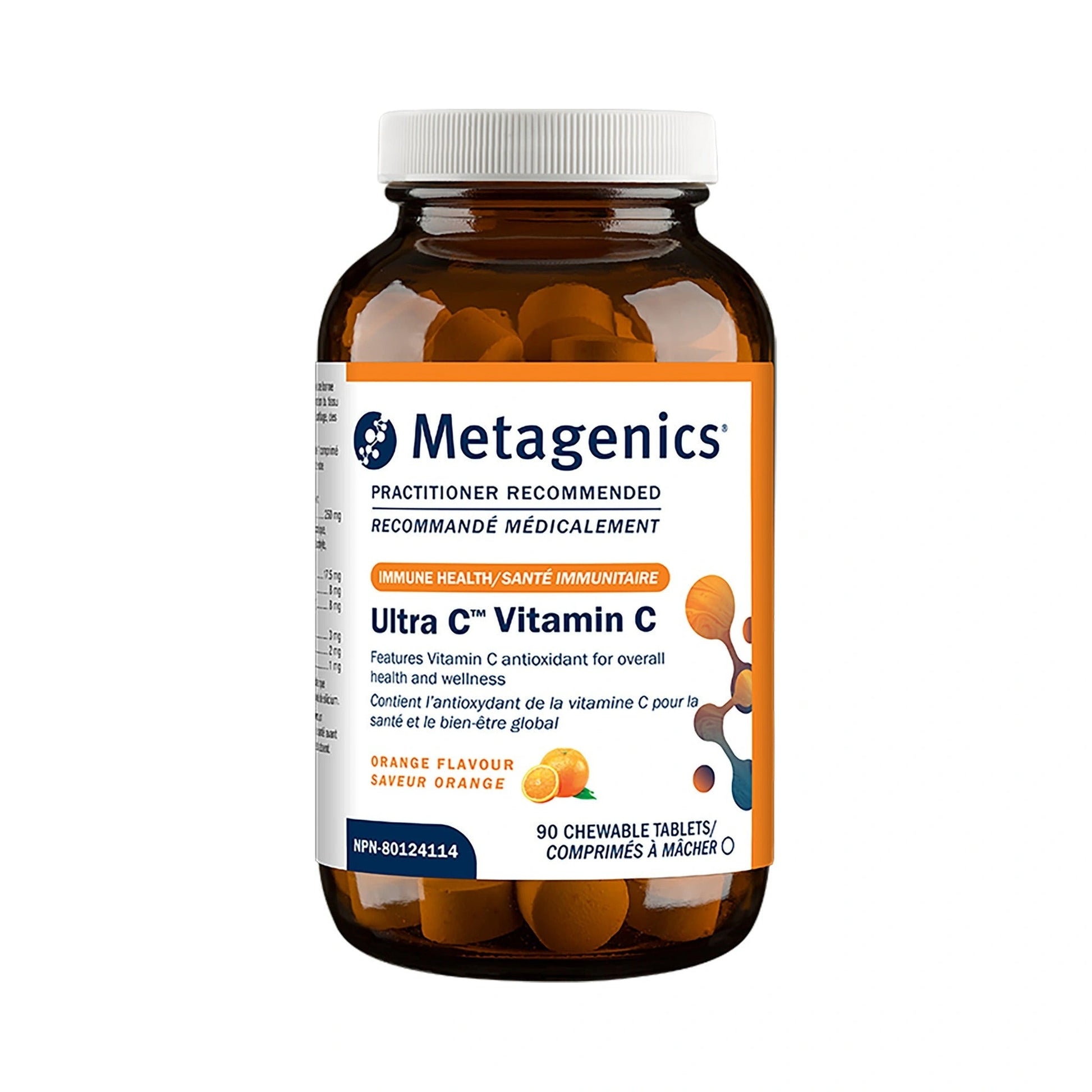 Metagenics Ultra C Vitamin C Chewable Orange 90 Chewable Tablets