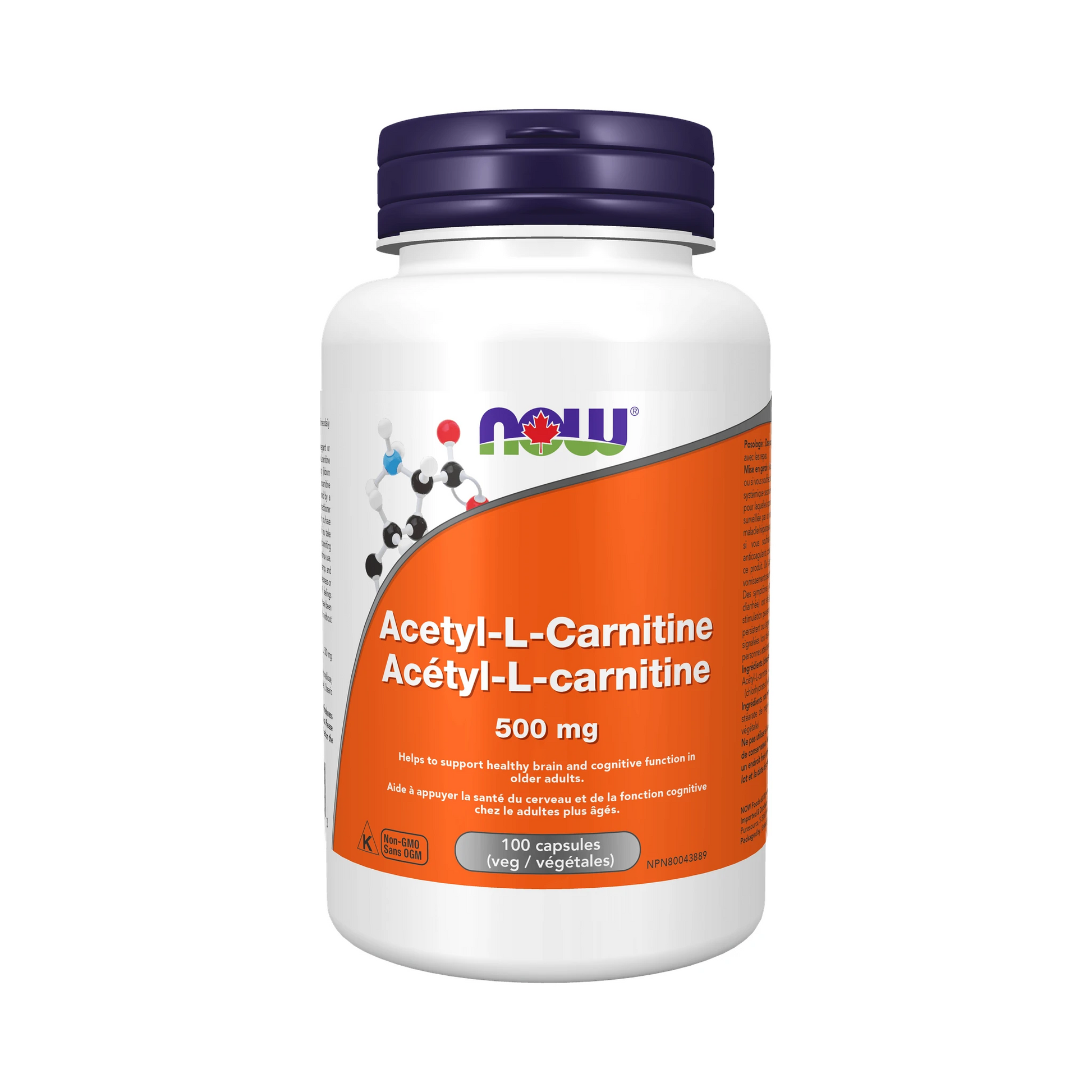 NOW Acetyl L-Carnitine 500mg 100 Veg Capsules