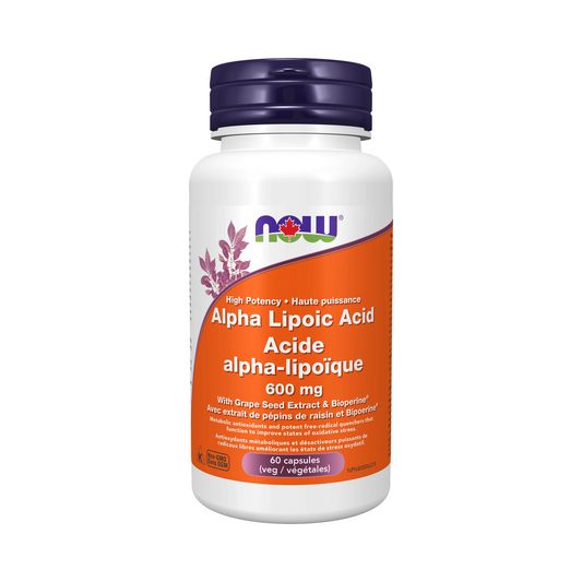 NOW Alpha Lipoic Acid 600mg 60 Veg Capsules