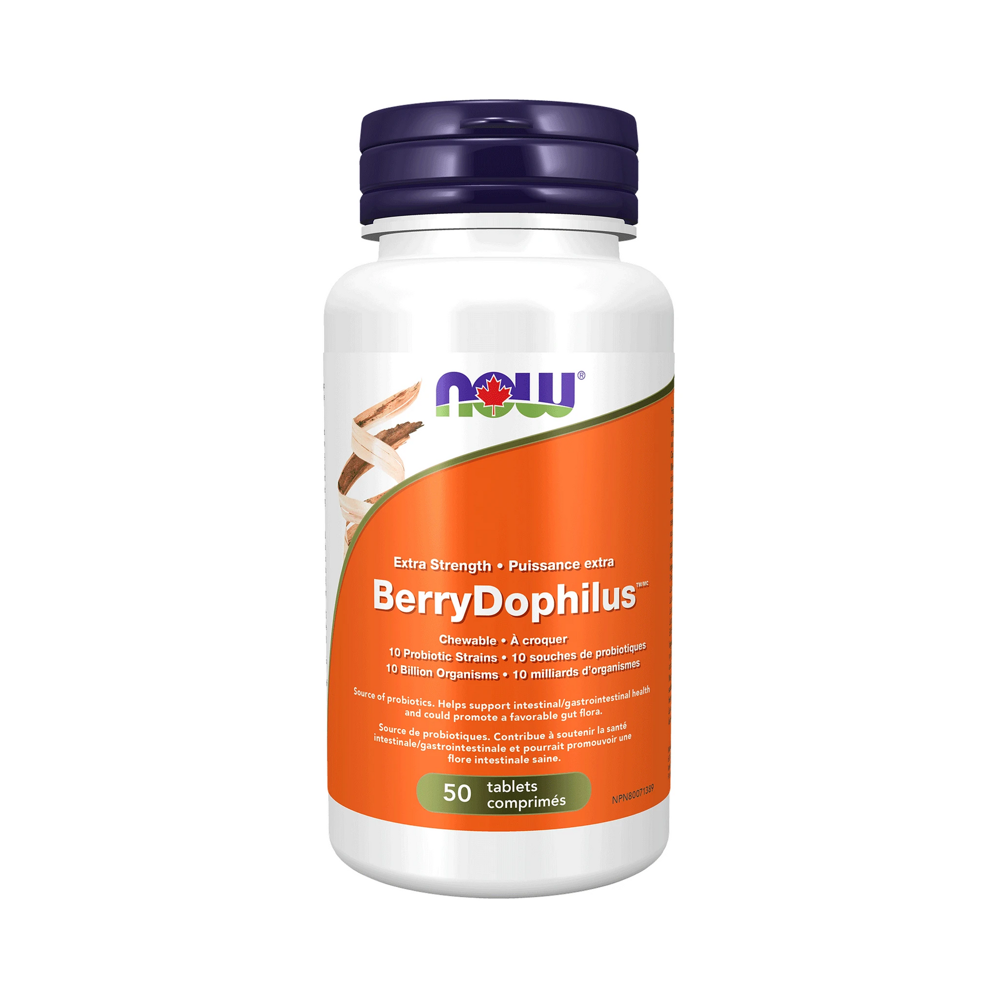 NOW BerryDophilus Extra Strength 10 Billion 50 Chewable Tablets