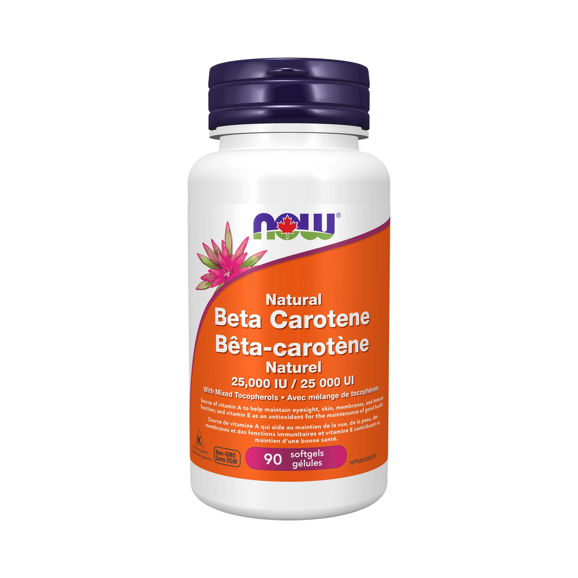 NOW Beta Carotene 25,000IU 90 Softgels