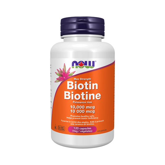 NOW Biotin 10,000mcg 120 Veg Capsules