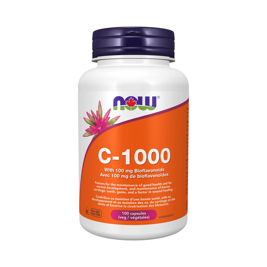 NOW C-1000 with 100mg Bioflavonoids 100 Veg Capsules