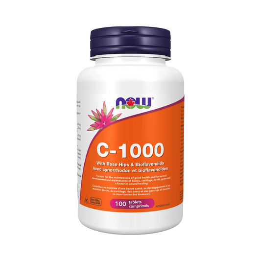 NOW C-1000 with Rose Hips & Bioflavonoids 100 Tablets