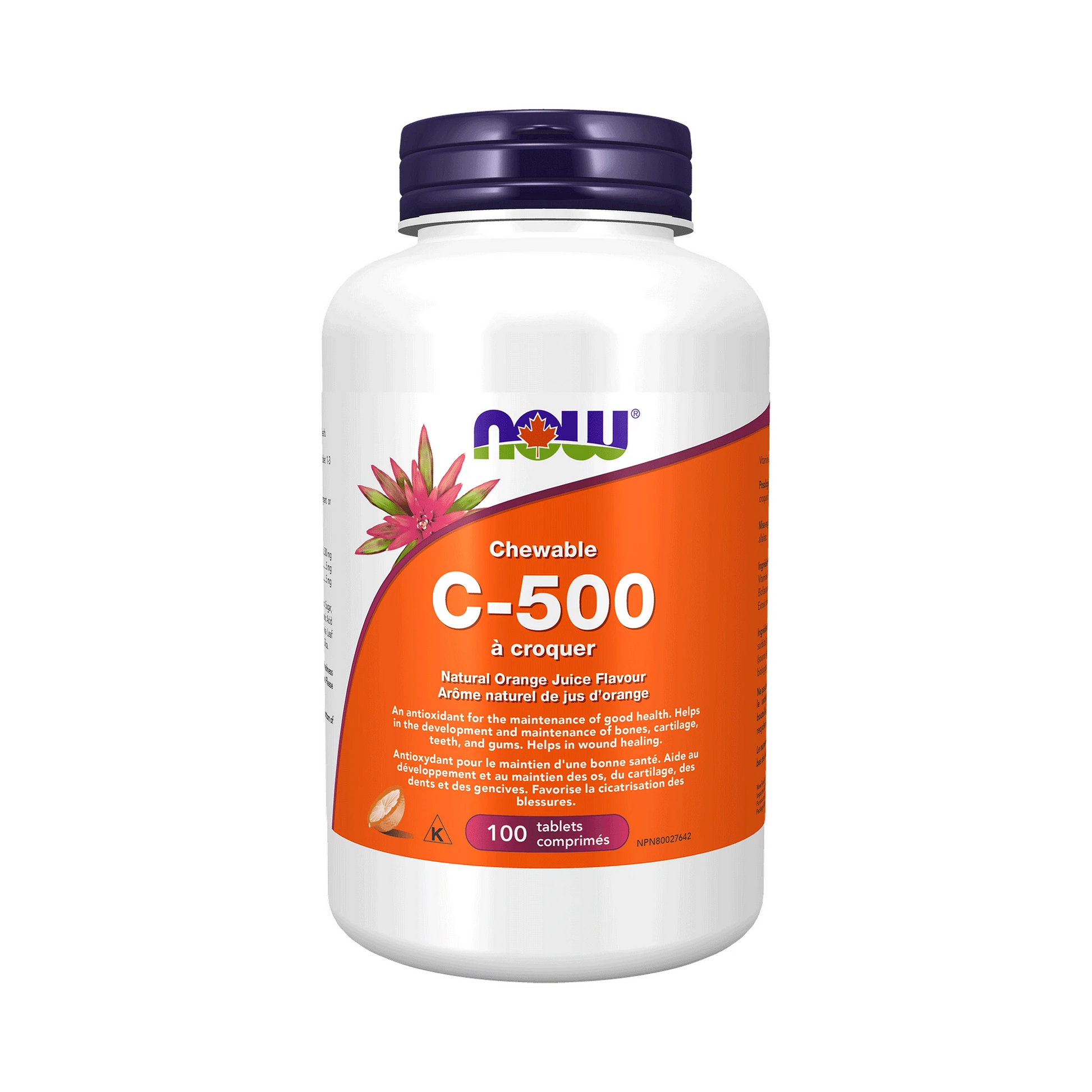 NOW C-500 Orange Chewable 100 Tablets