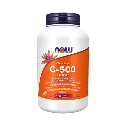 NOW C-500 Orange Chewable 100 Tablets