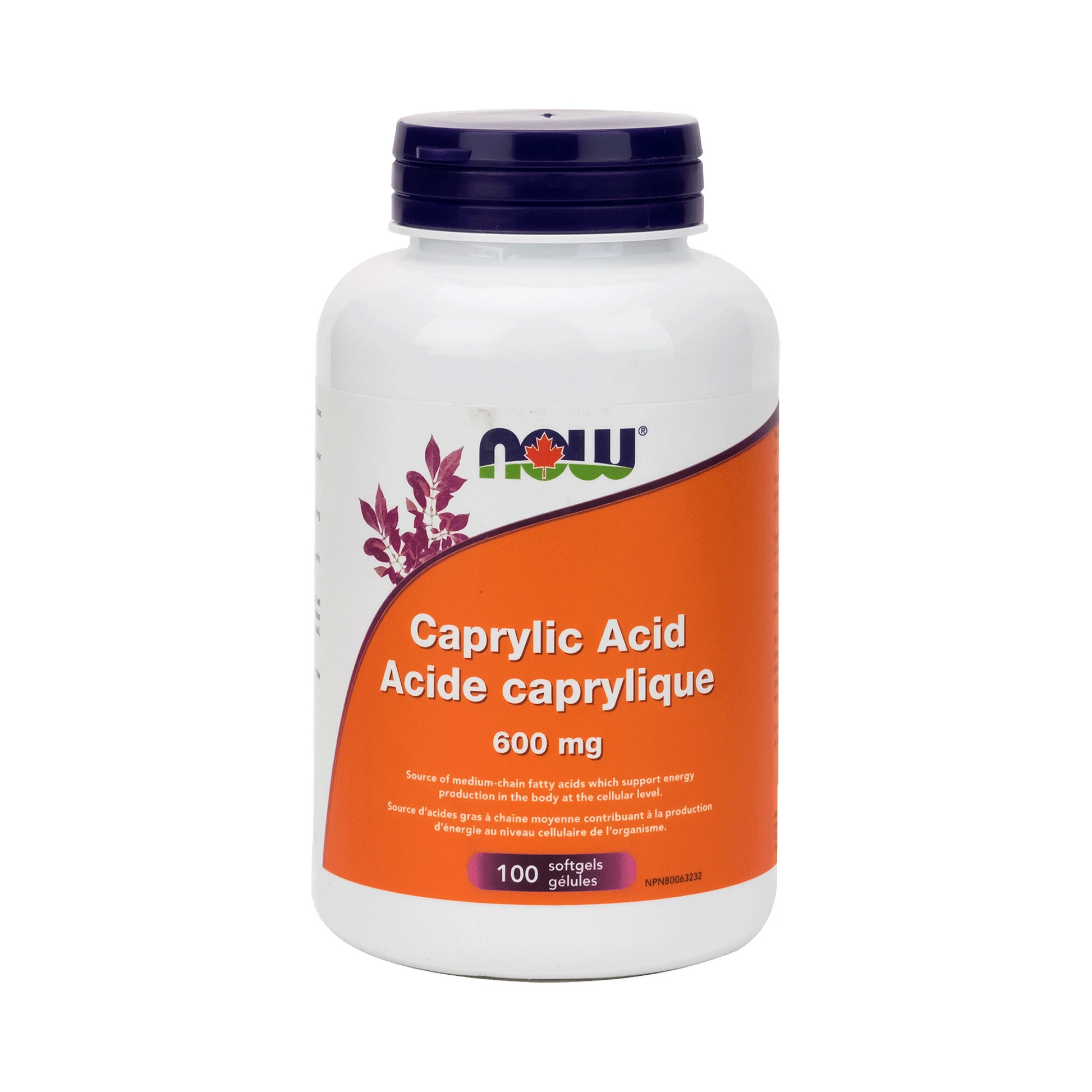 NOW Caprylic Acid 600mg 100 Softgels