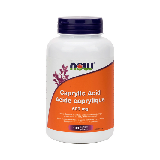 NOW Caprylic Acid 600mg 100 Softgels