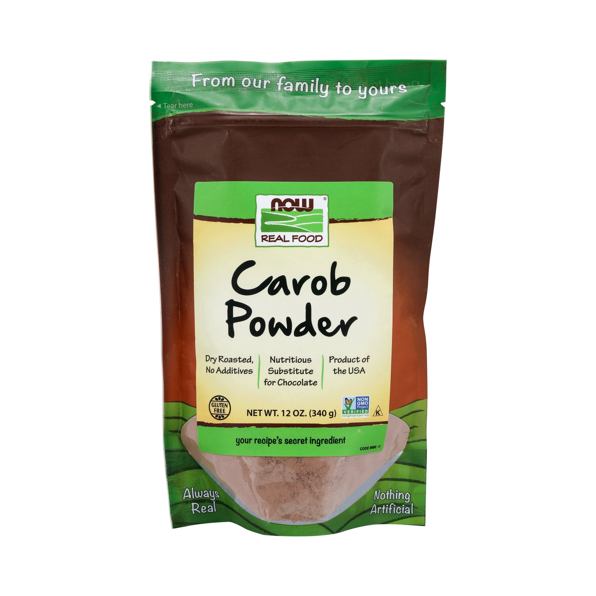 NOW Carob Powder, Roasted 340g