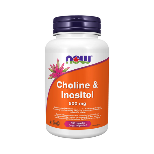 NOW Choline and Inositol 500mg 100 Capsules