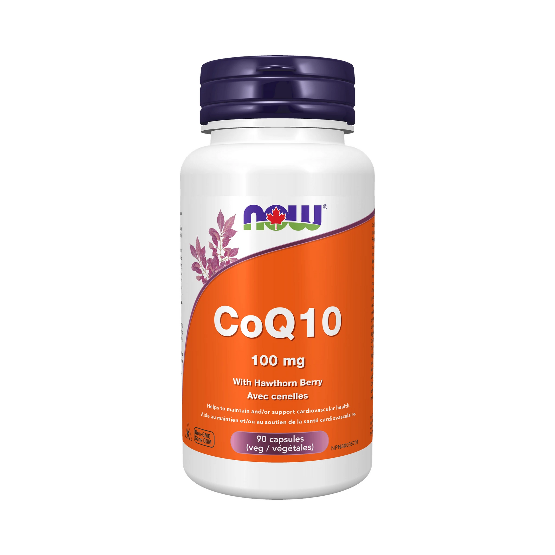 NOW Co-Q10 100mg with Hawthorn 90 Veg Capsules