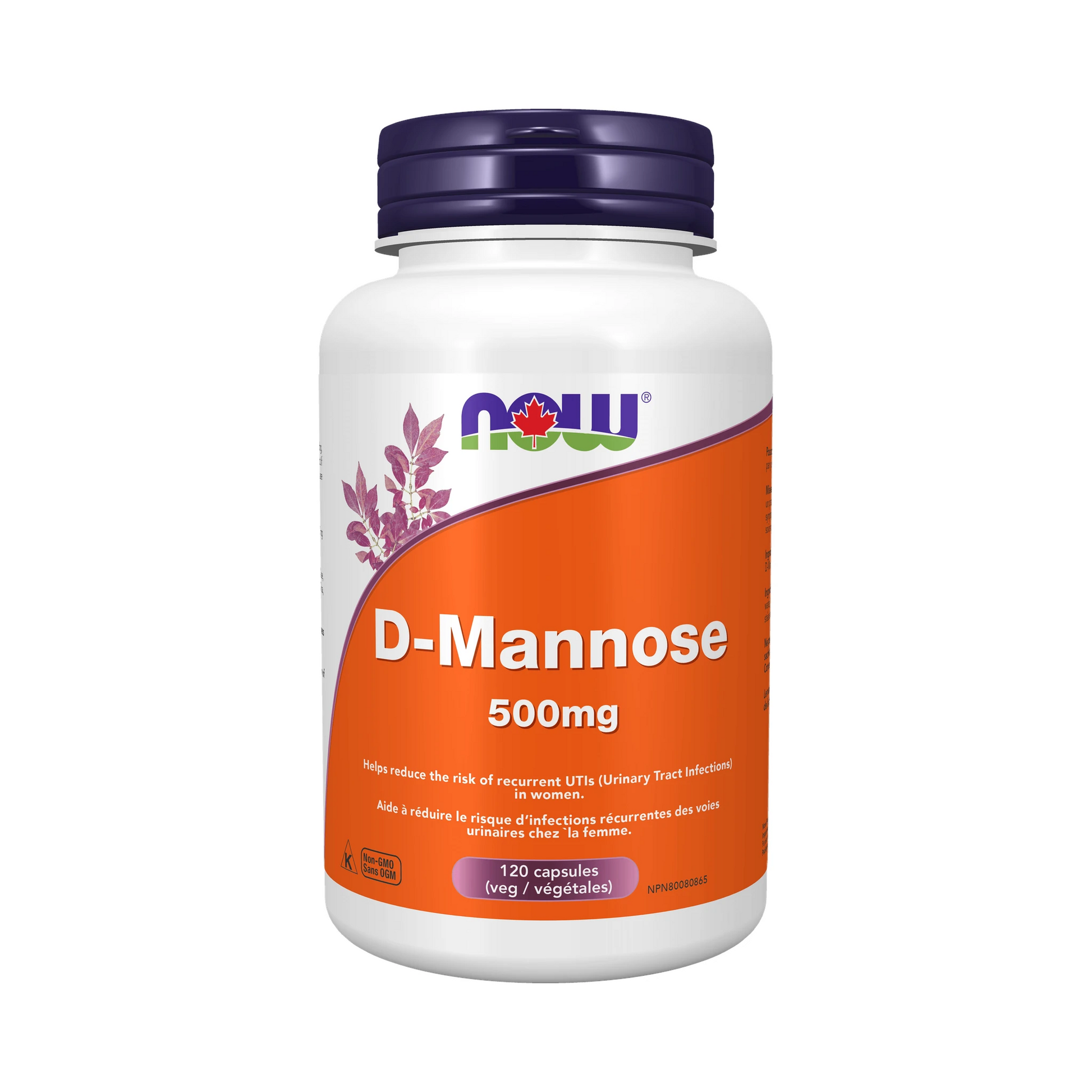 NOW D-Mannose 500mg 120 Veg Capsules