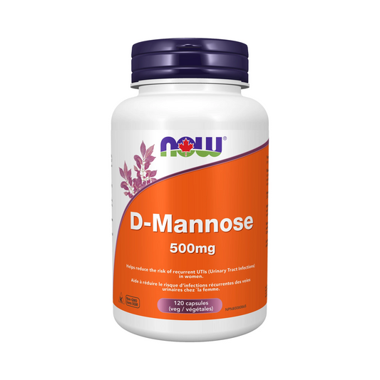 NOW D-Mannose 500mg 120 Veg Capsules
