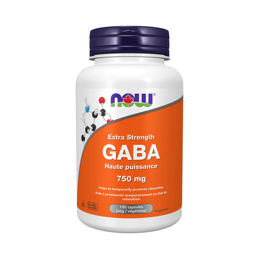 NOW GABA Extra Strength 750mg 100 Veg Capsules