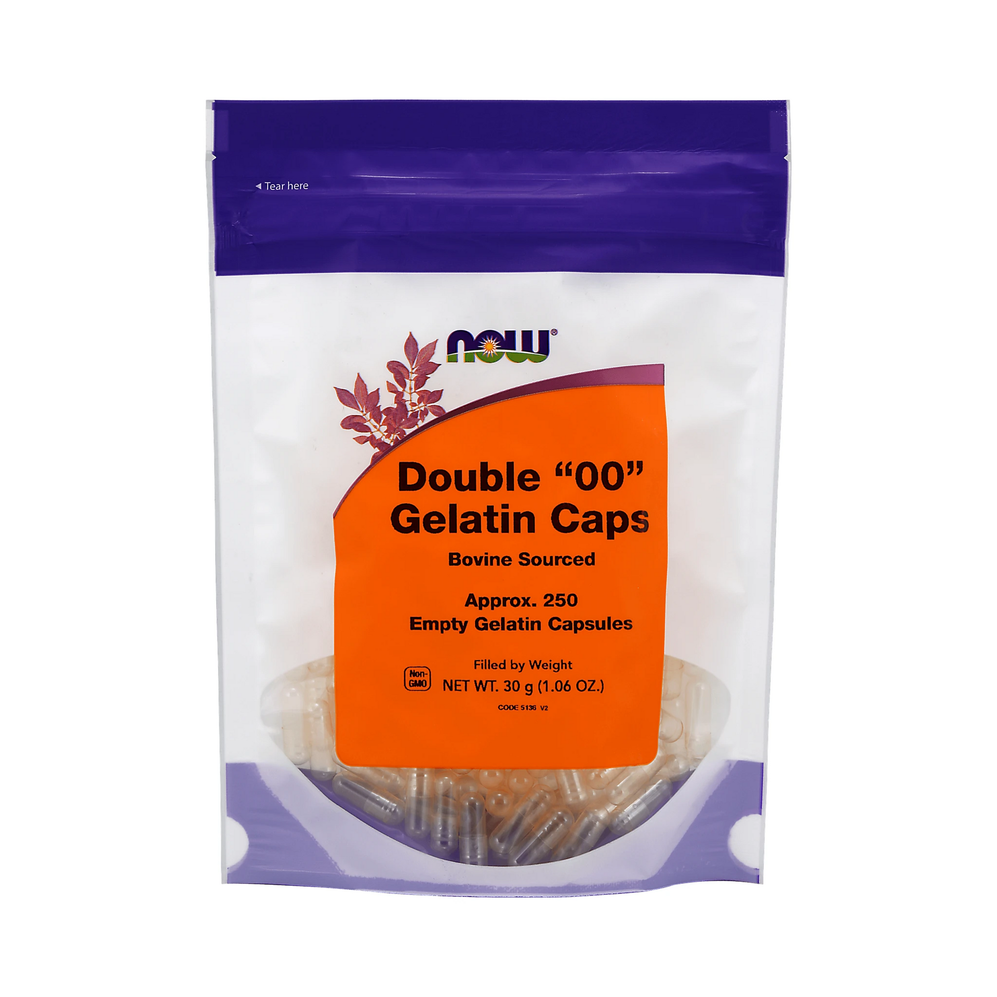 NOW Gelatin Size 00 250 Capsules