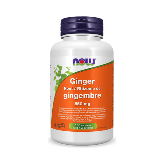 NOW Ginger Root 550mg 100 Veg Capsules