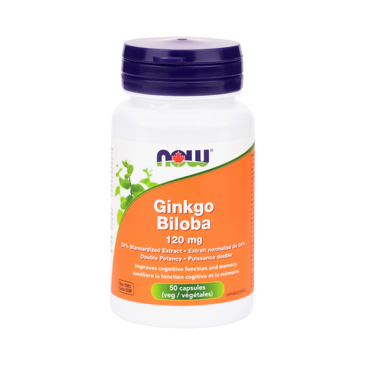 NOW Ginkgo Biloba 120mg 50 Veg Capsules