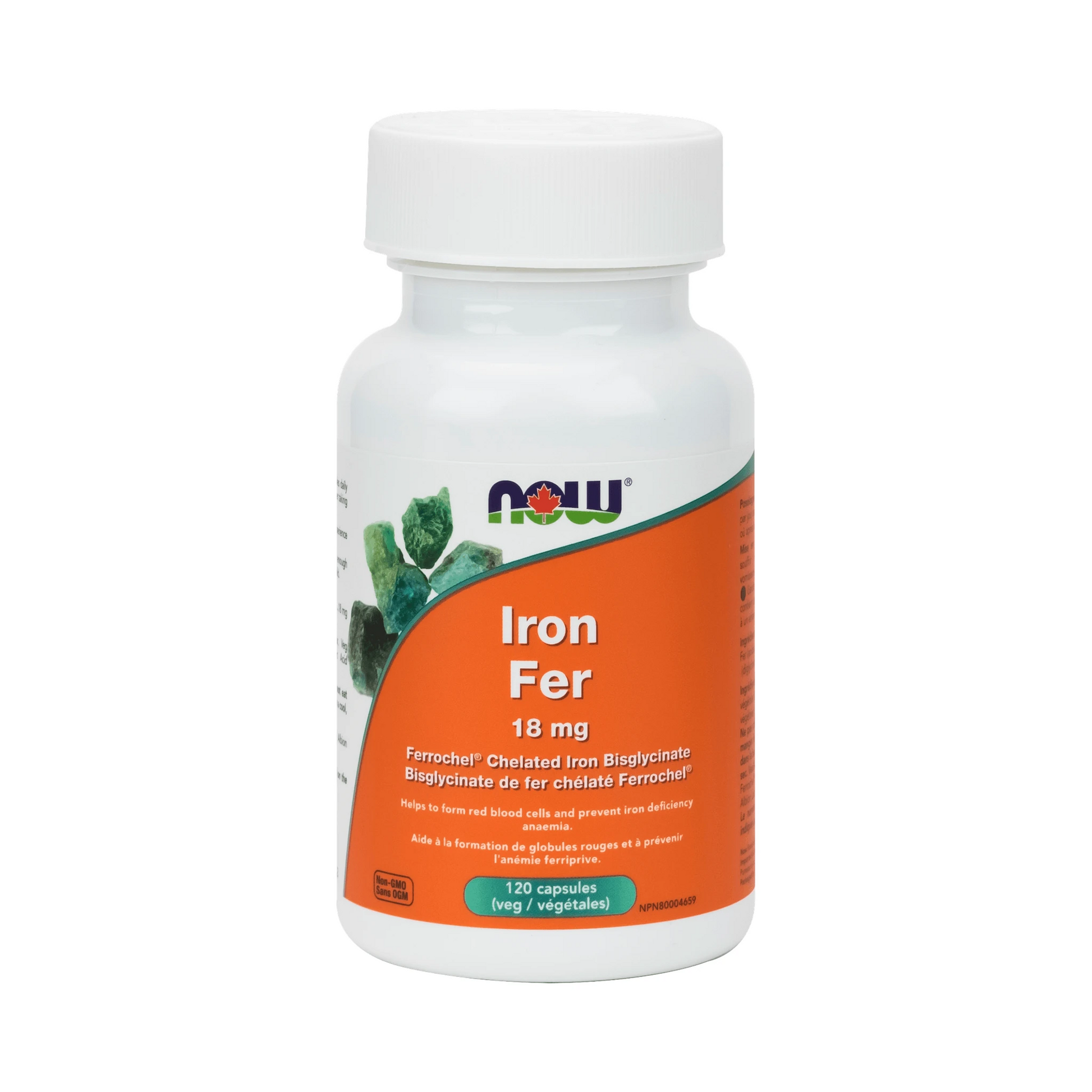 NOW Iron Bisglycinate 18mg 120 Veg Capsules