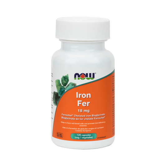 NOW Iron Bisglycinate 18mg 120 Veg Capsules