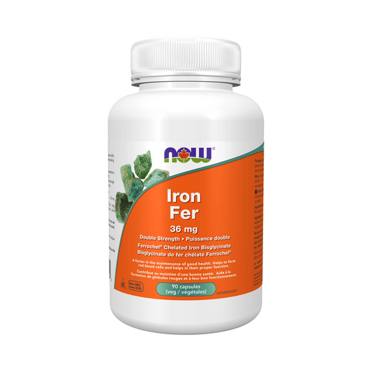 NOW Iron Bisglycinate 36mg 90 Veg Capsules