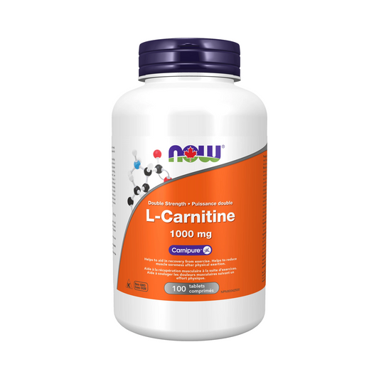 NOW L-Carnitine, Double Strength 1000mg 100 Tablets