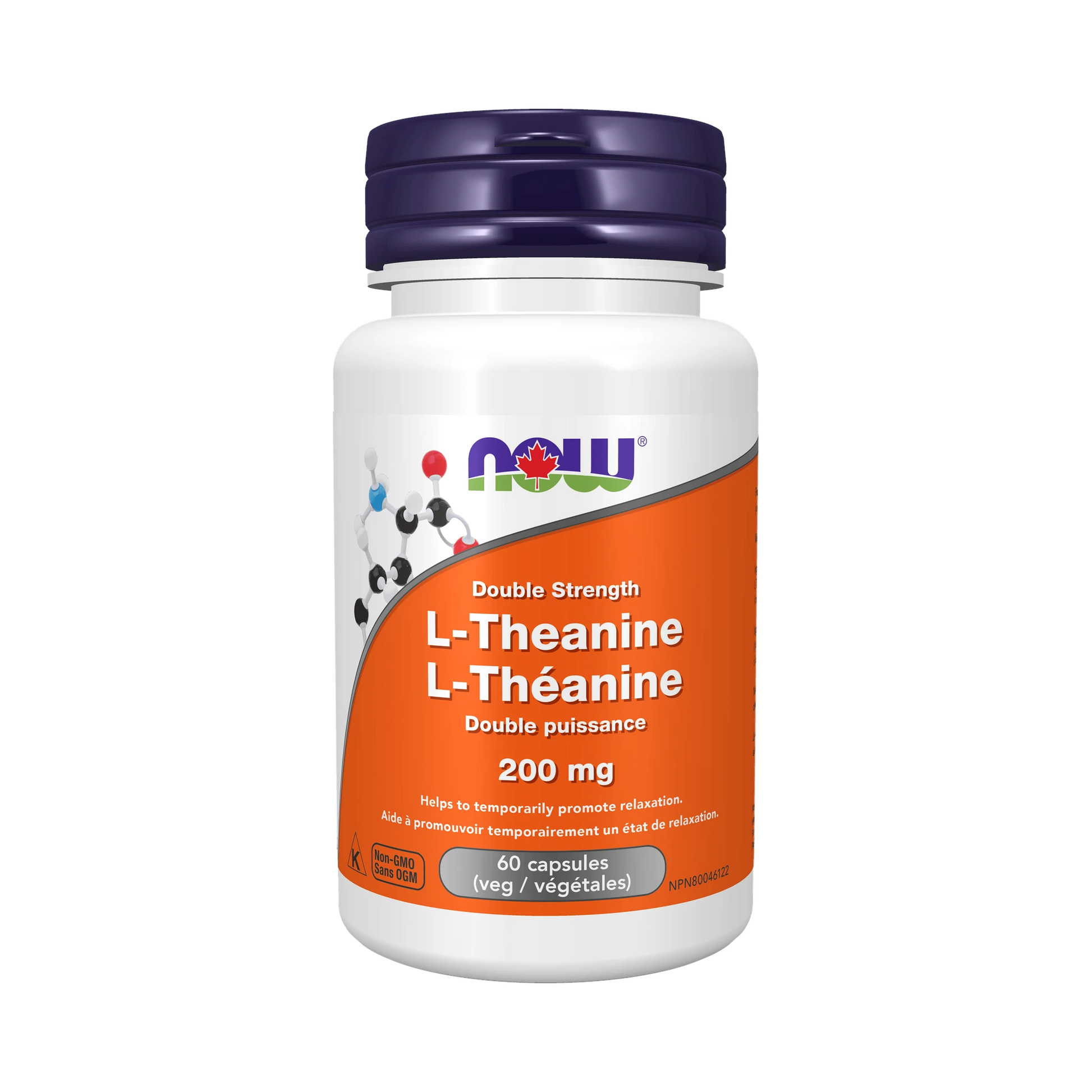 NOW L-Theanine 200mg 60 Veg Capsules