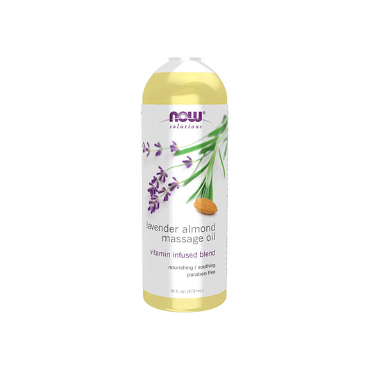 NOW Lavender-Almond Massage Oil 473mL