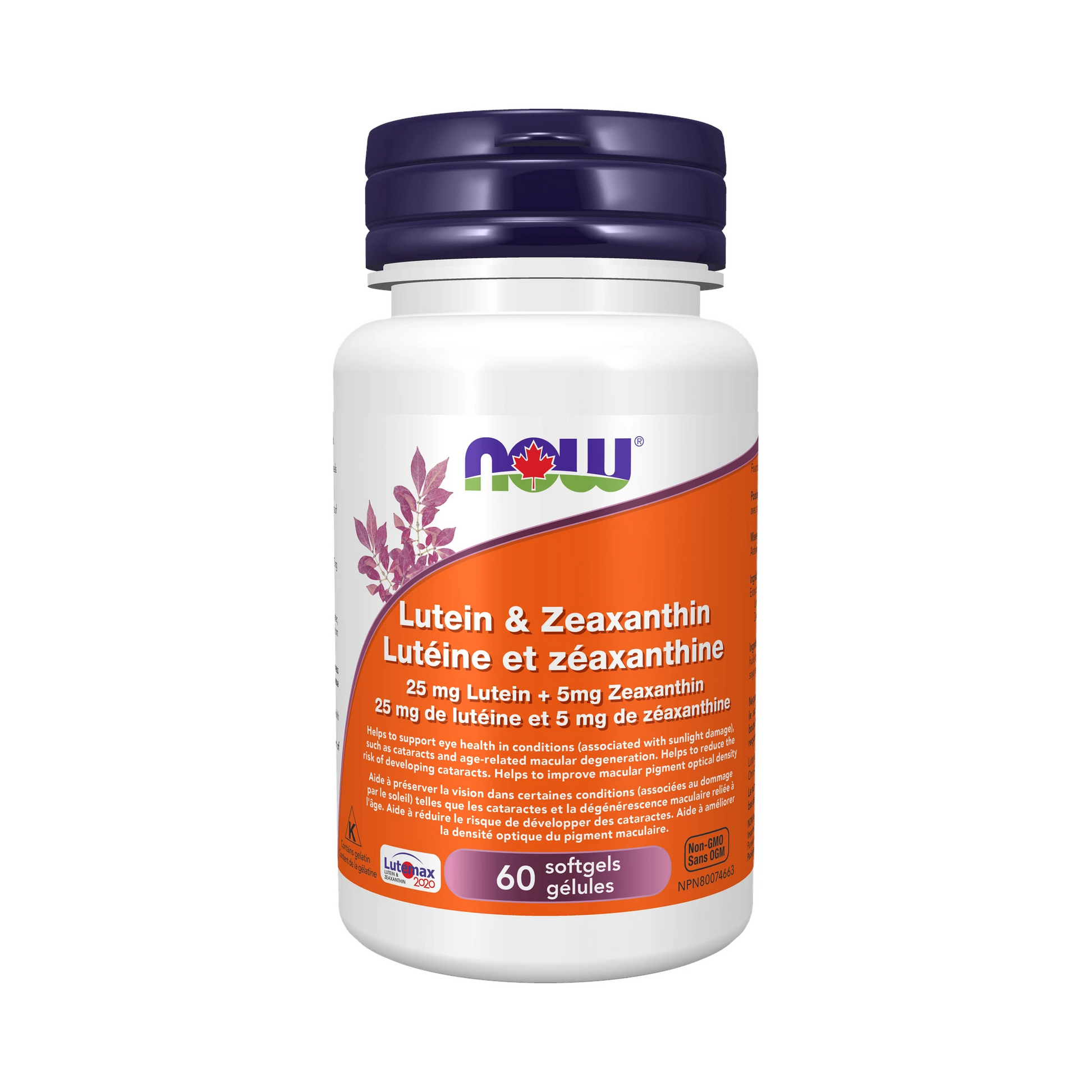 NOW Lutein 25mg and Zeaxanthin 5mg 60 Softgels