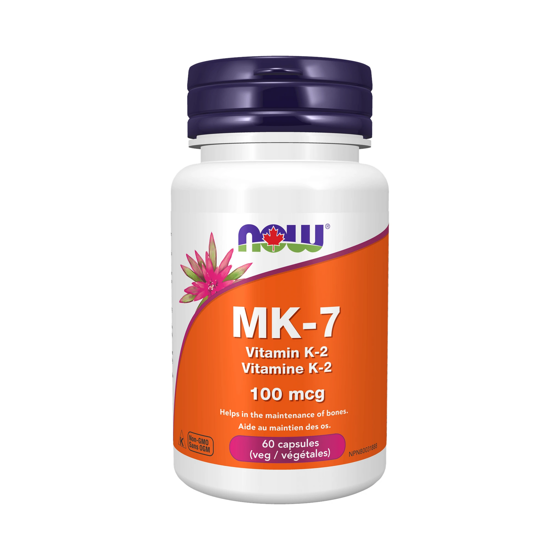 NOW MK-7 Vitamin K-2 100mcg 60 Veg Capsules
