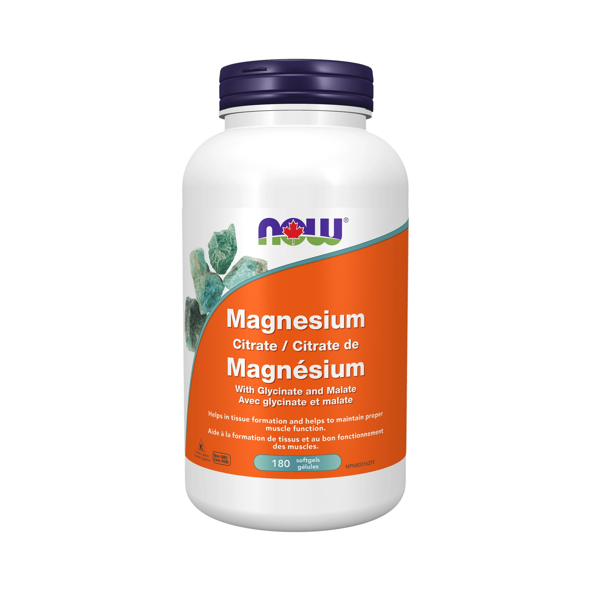 NOW Magnesium Citrate with Glycinate and Malate 180 Softgels