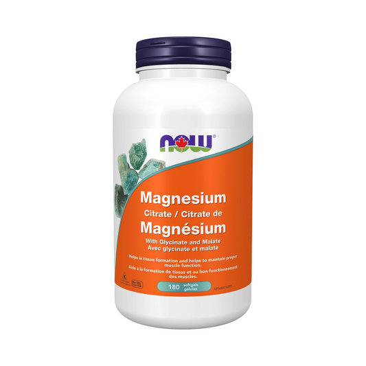 NOW Magnesium Citrate with Glycinate and Malate 180 Softgels