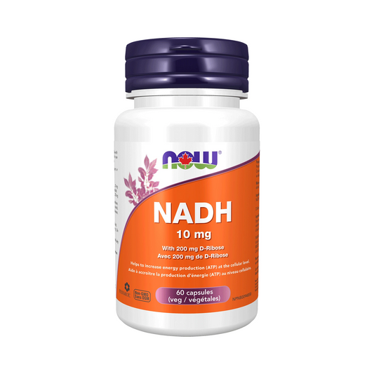 NOW NADH 10mg with 200mg D-Ribose 60 Veg Capsules