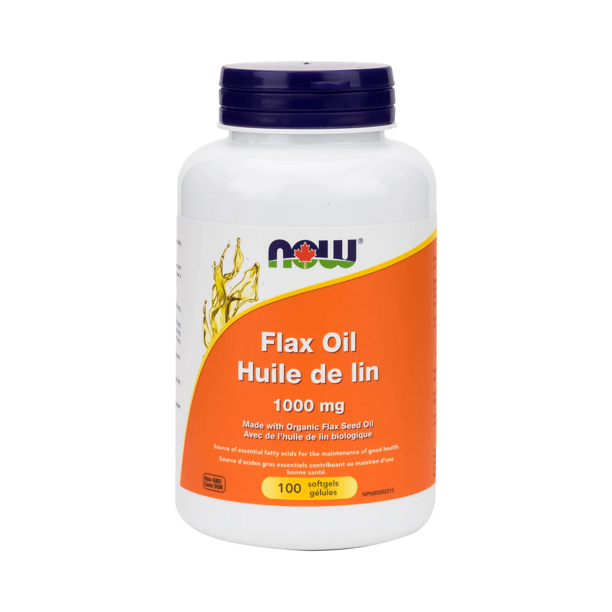 NOW Organic Flax Oil 1000mg 100 Softgels