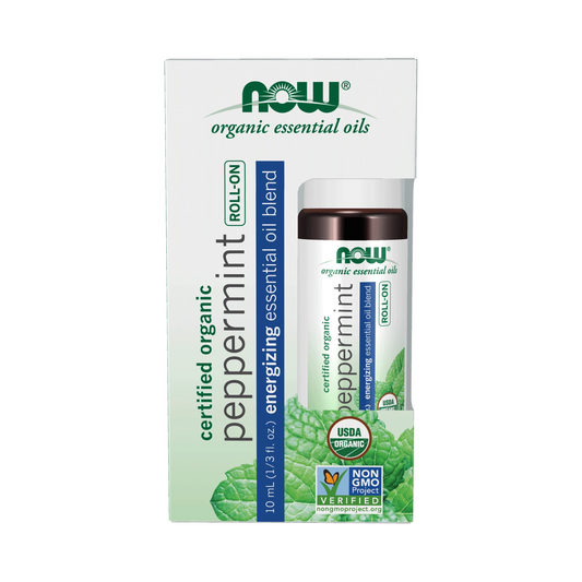 NOW Organic Peppermint Essential Oil Roll-On 10mL
