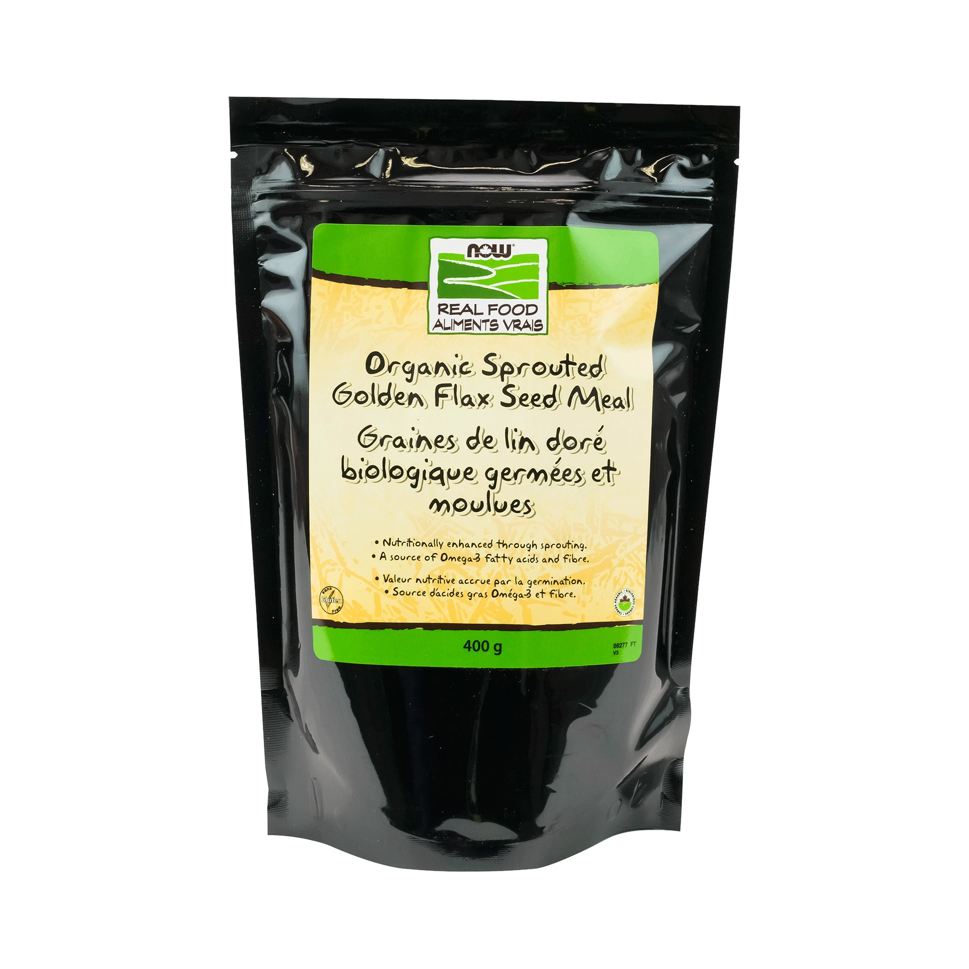 NOW Organic Sprouted Golden Flax Seed Meal 400g