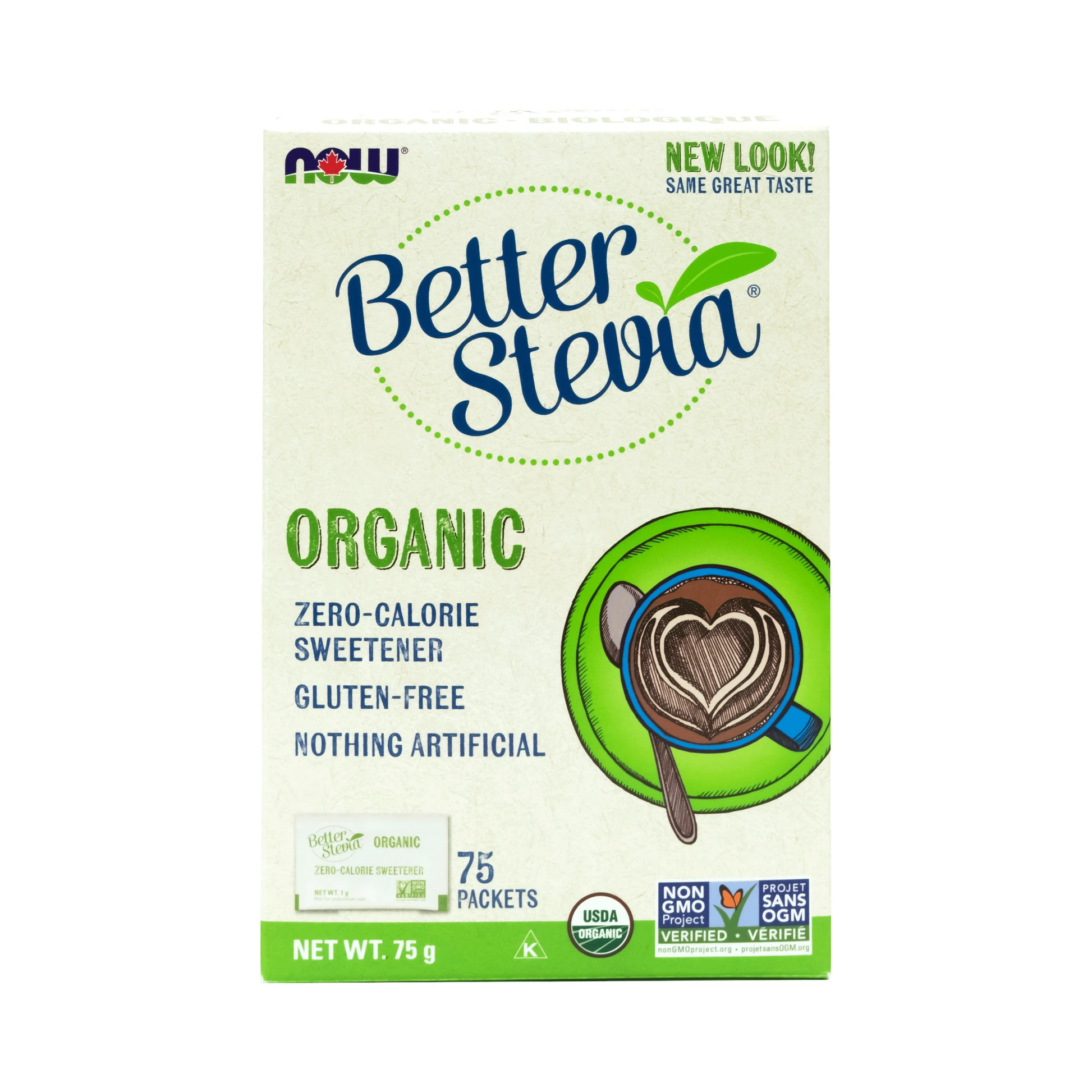 NOW Organic Stevia with Inulin 1g 75 Packets