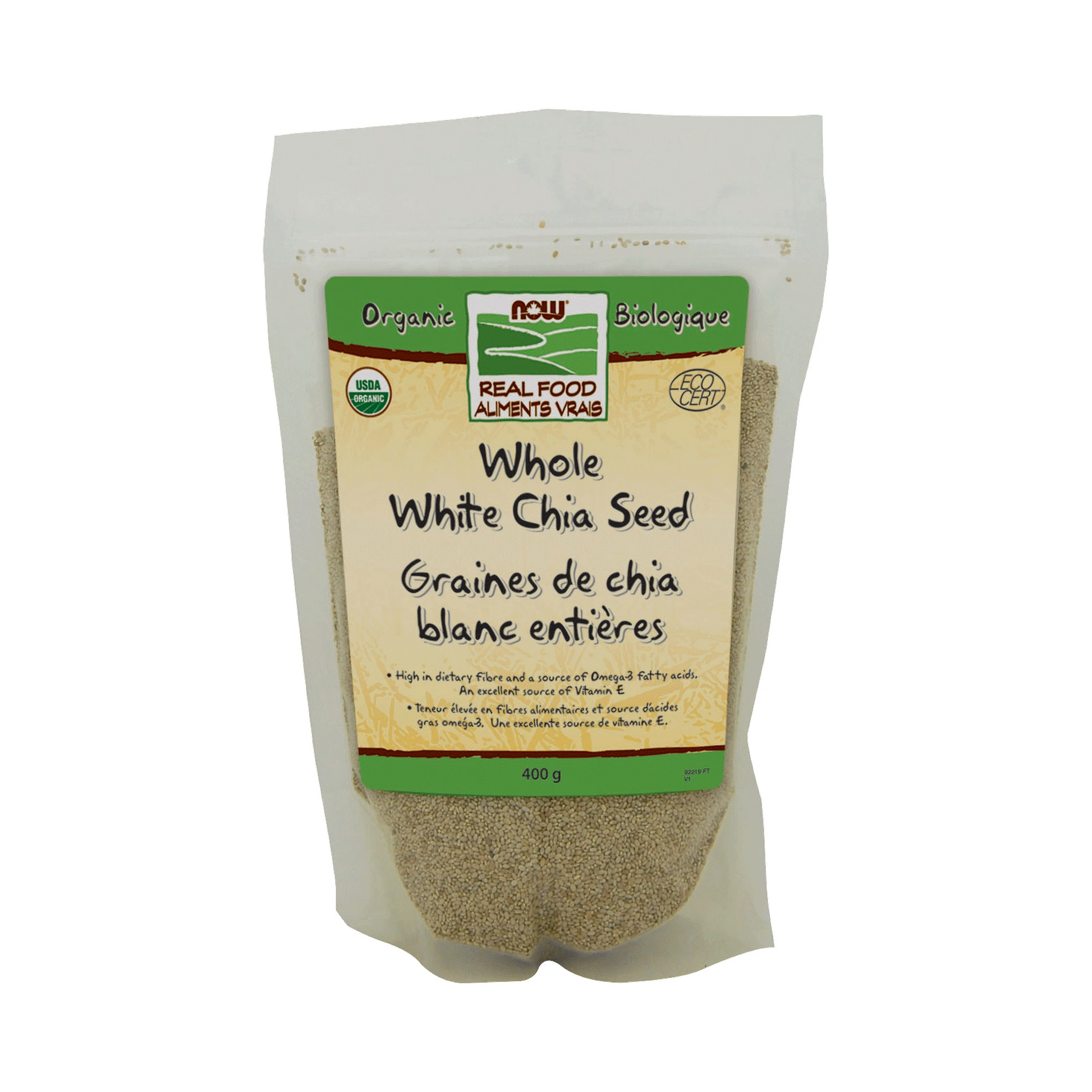 NOW Organic Whole White Chia Seed 400g
