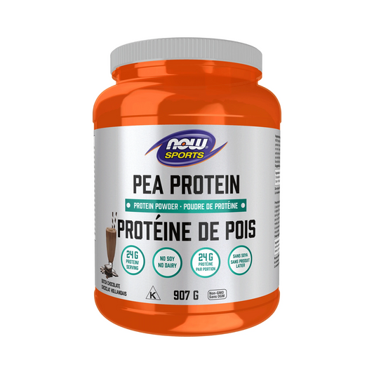 NOW Pea Protein, Non-GMO Vegan, Dutch Chocolate 907g