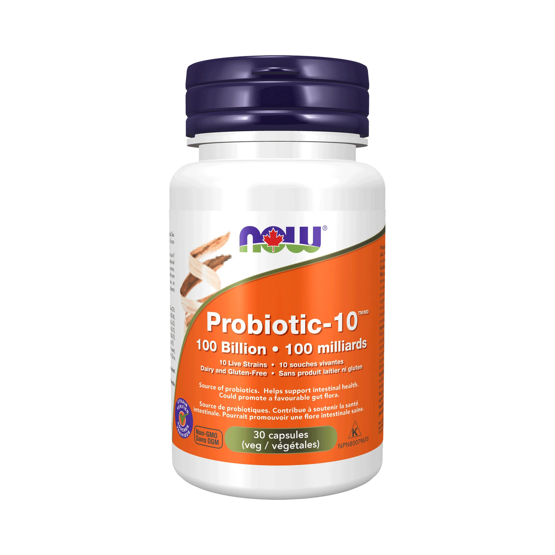 NOW Probiotic-10 100 Billion (10 Strains) 30 Veg Capsules