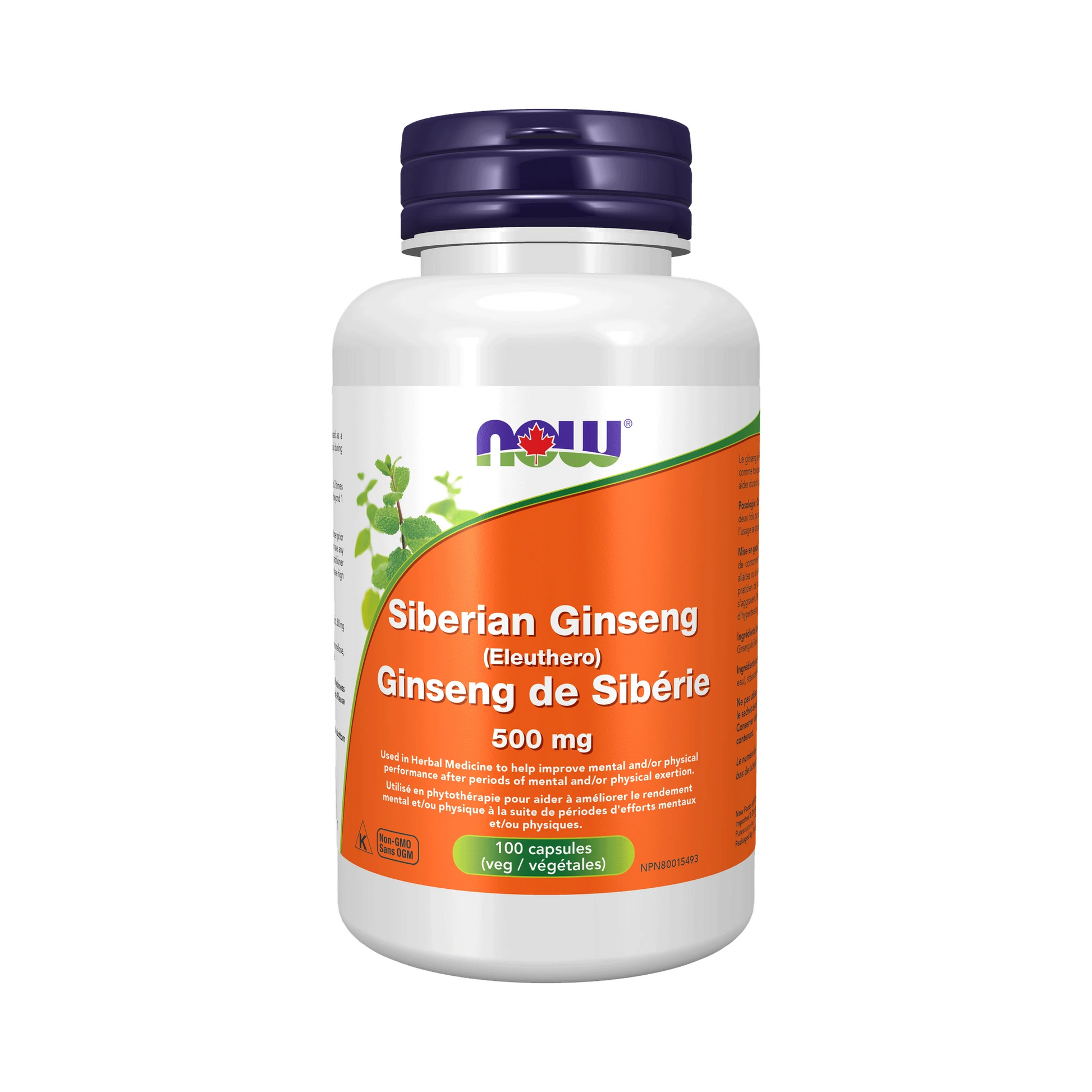 NOW Siberian Ginseng 500mg 100 Veg Capsules