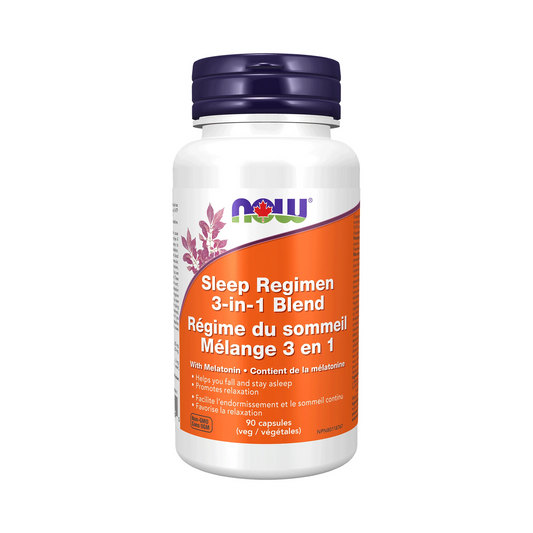 NOW Sleep Regimen 3-in-1 & Melatonin 3mg 90 Veg Capsules