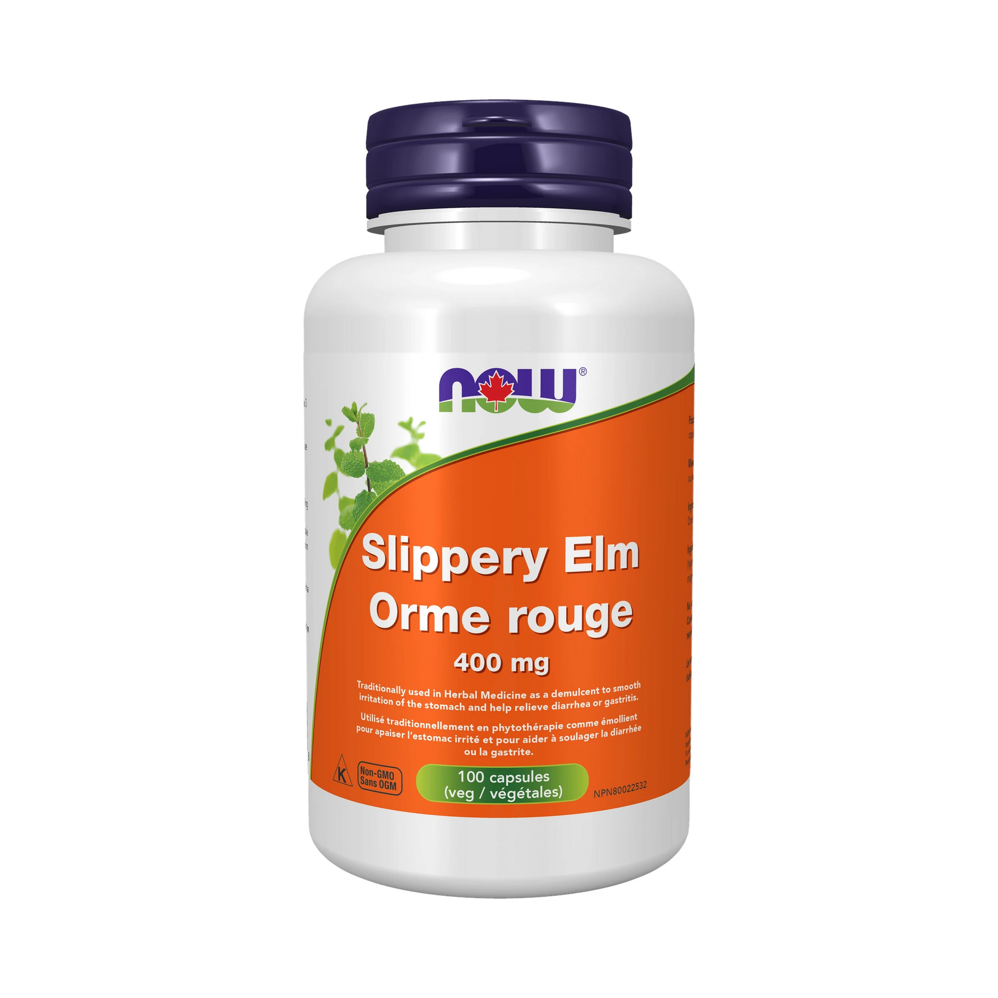 NOW Slippery Elm 400mg 100 Veg Capsules
