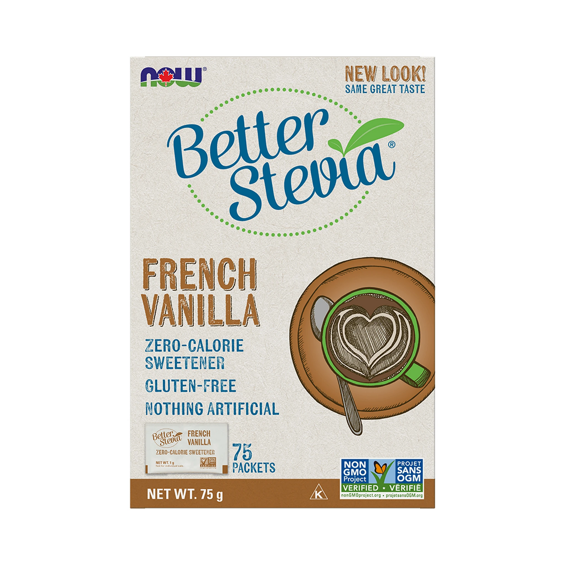 NOW Stevia Extract (French Vanilla) 75 x 1g Packets