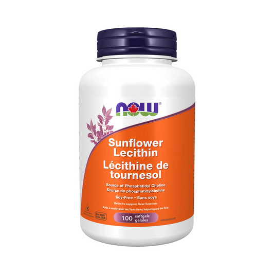 NOW Sunflower Lecithin 1200mg Non-GMO 100 Softgels