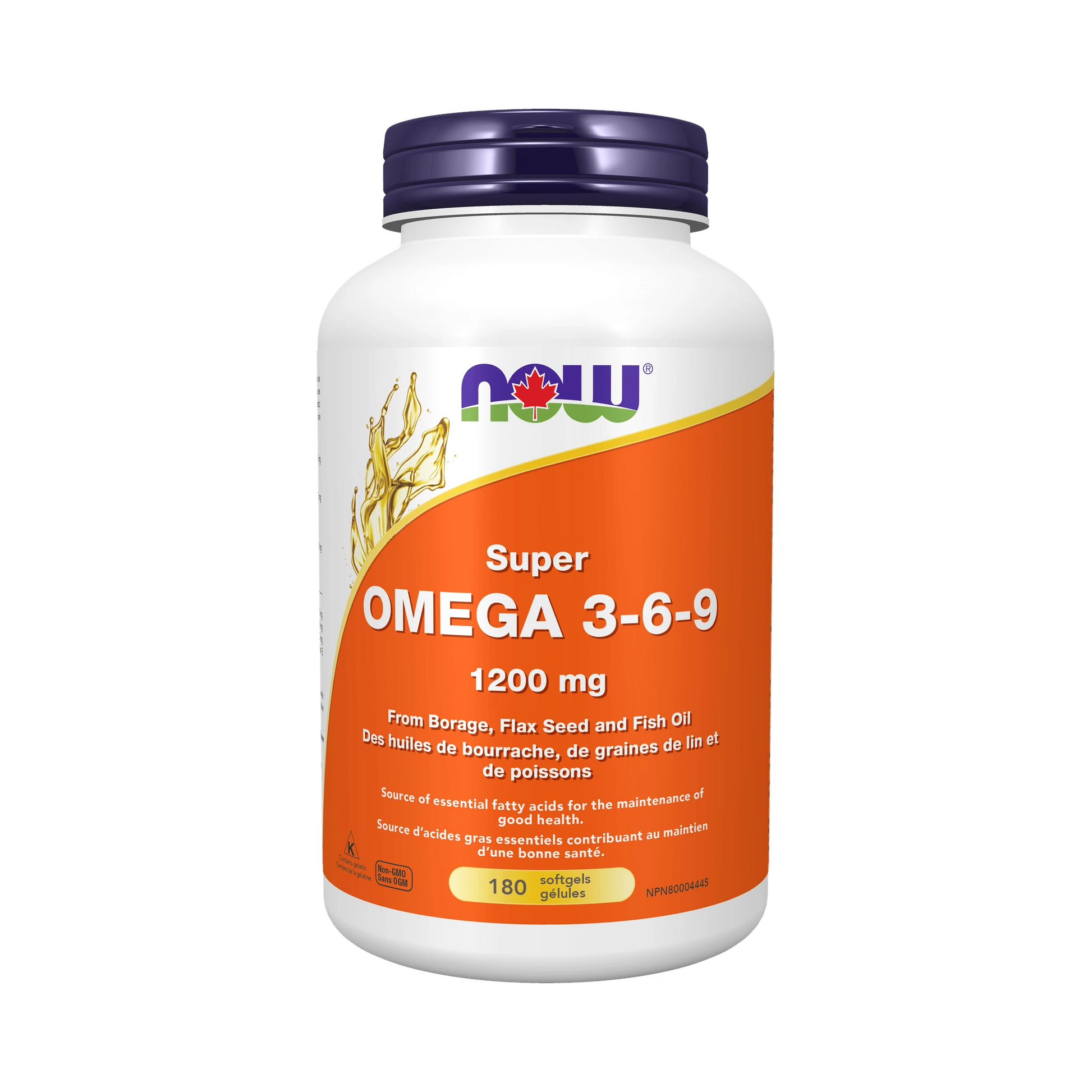 NOW Super Omega 3-6-9 1200mg (Borage/Flax/Fish) 180 Softgels