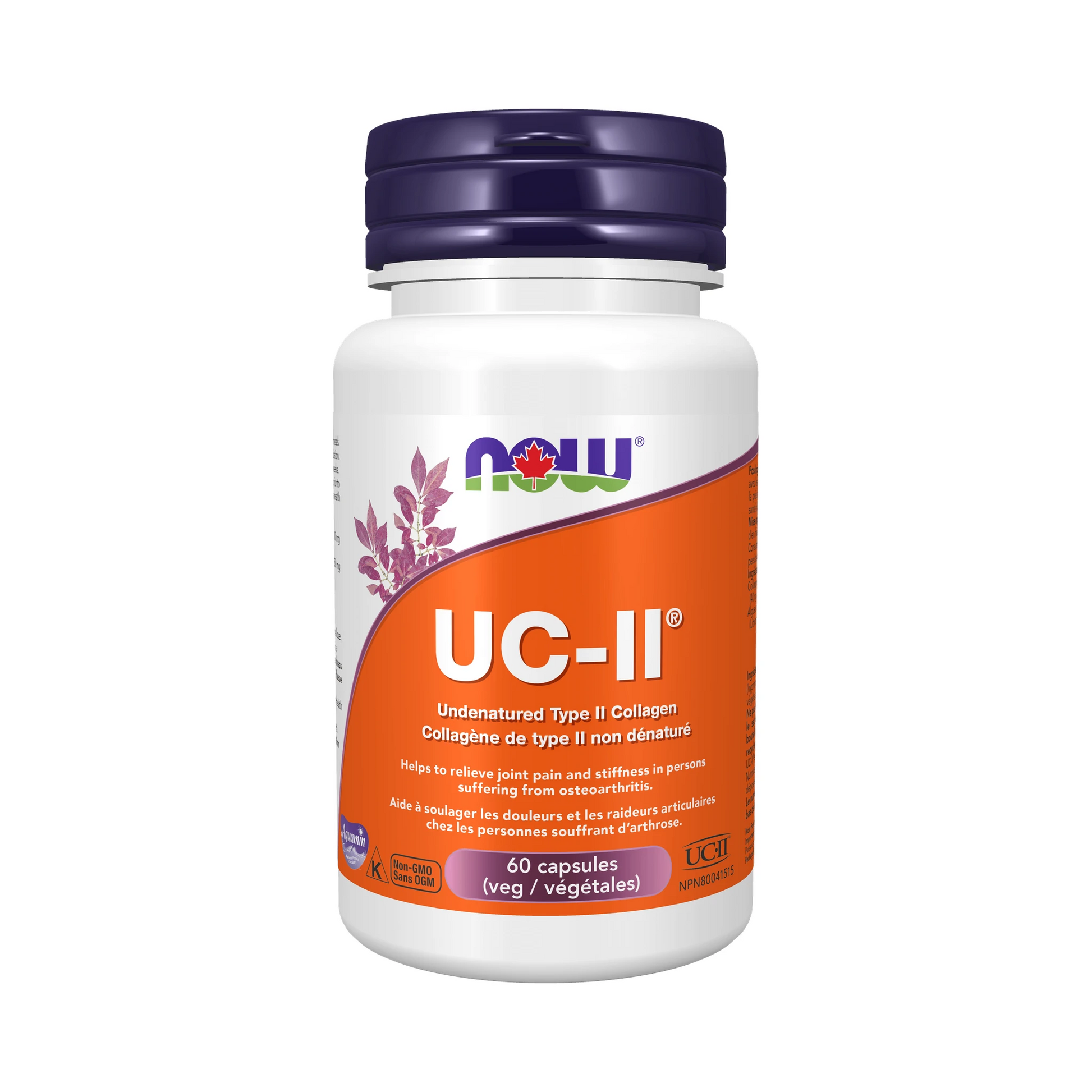 NOW UC-II Undenatured Collagen 40mg 60 Veg Capsules