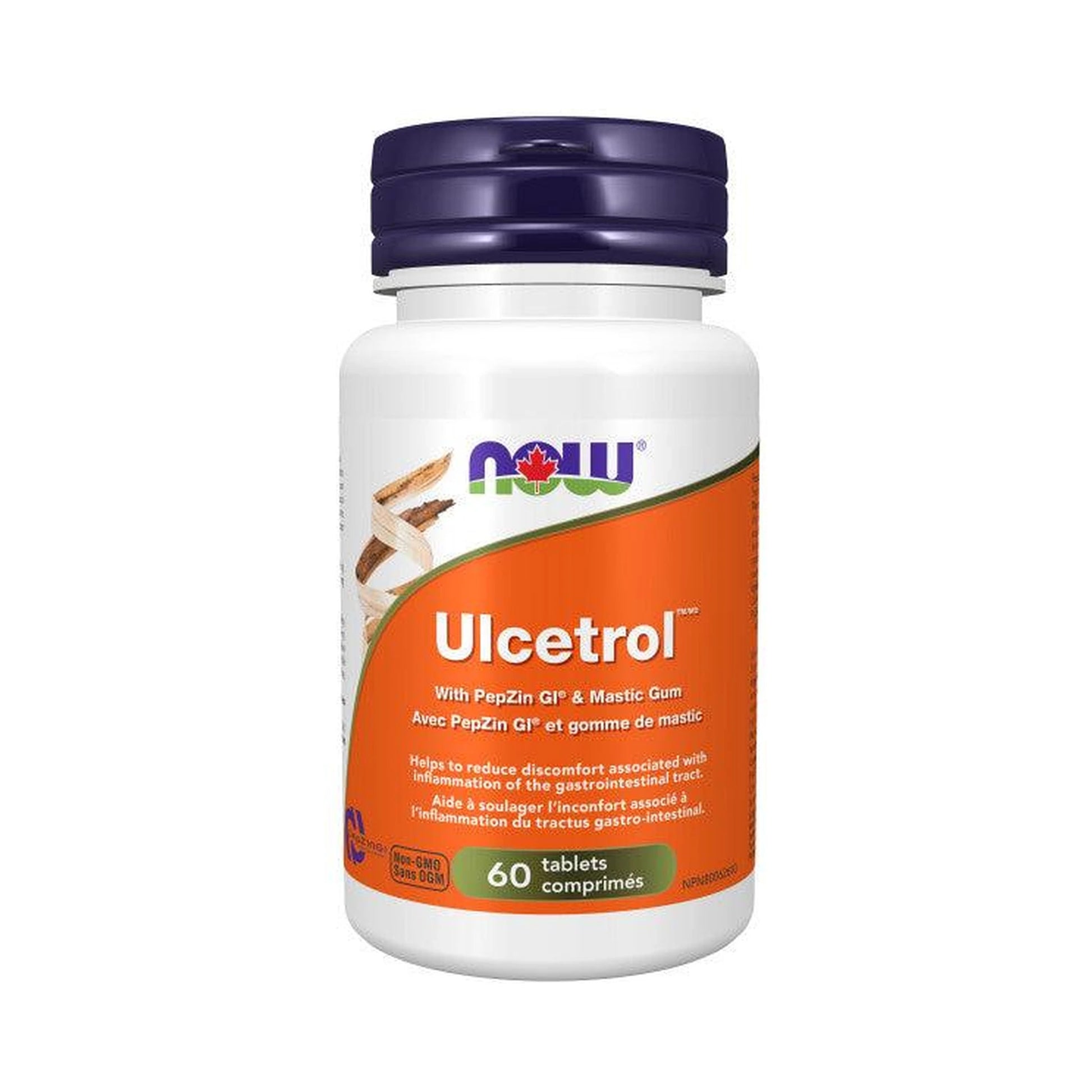 NOW Ulcetrol with Zinc L-Carnosine, Mastic Gum 60 Tablets
