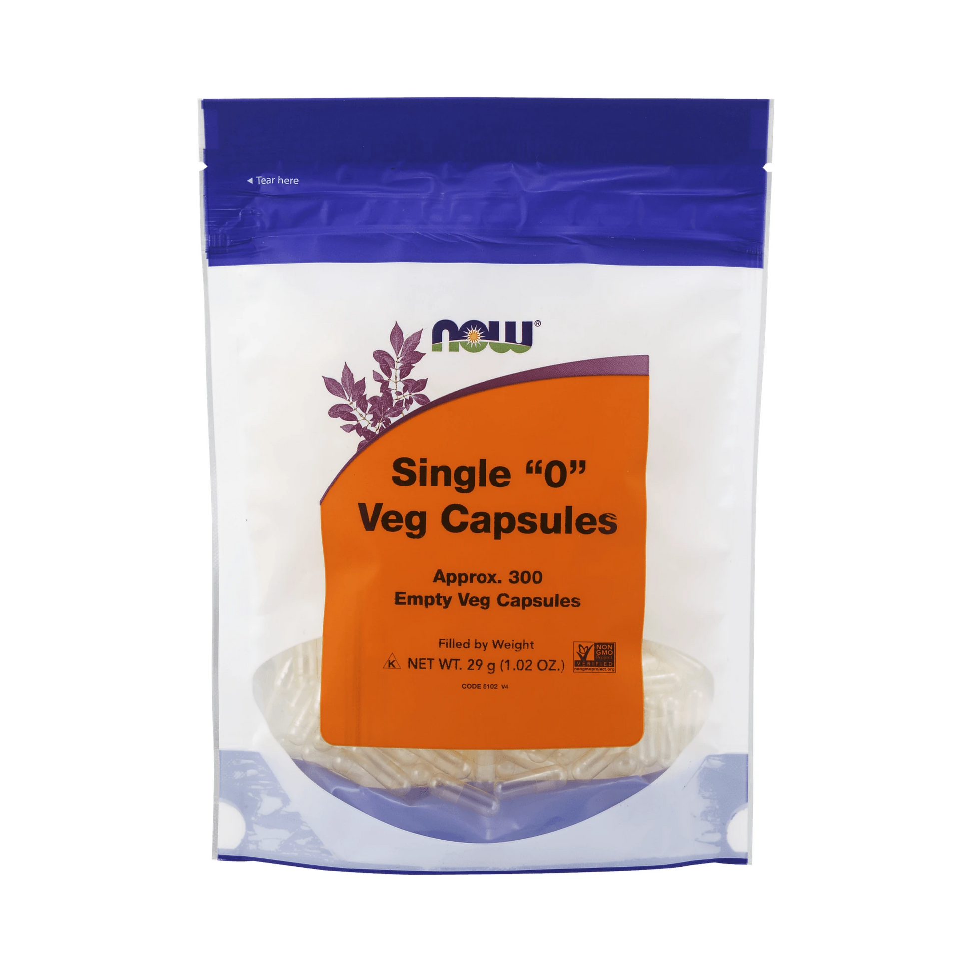 NOW Veg Capsules 0 Non-Gelatin 300s