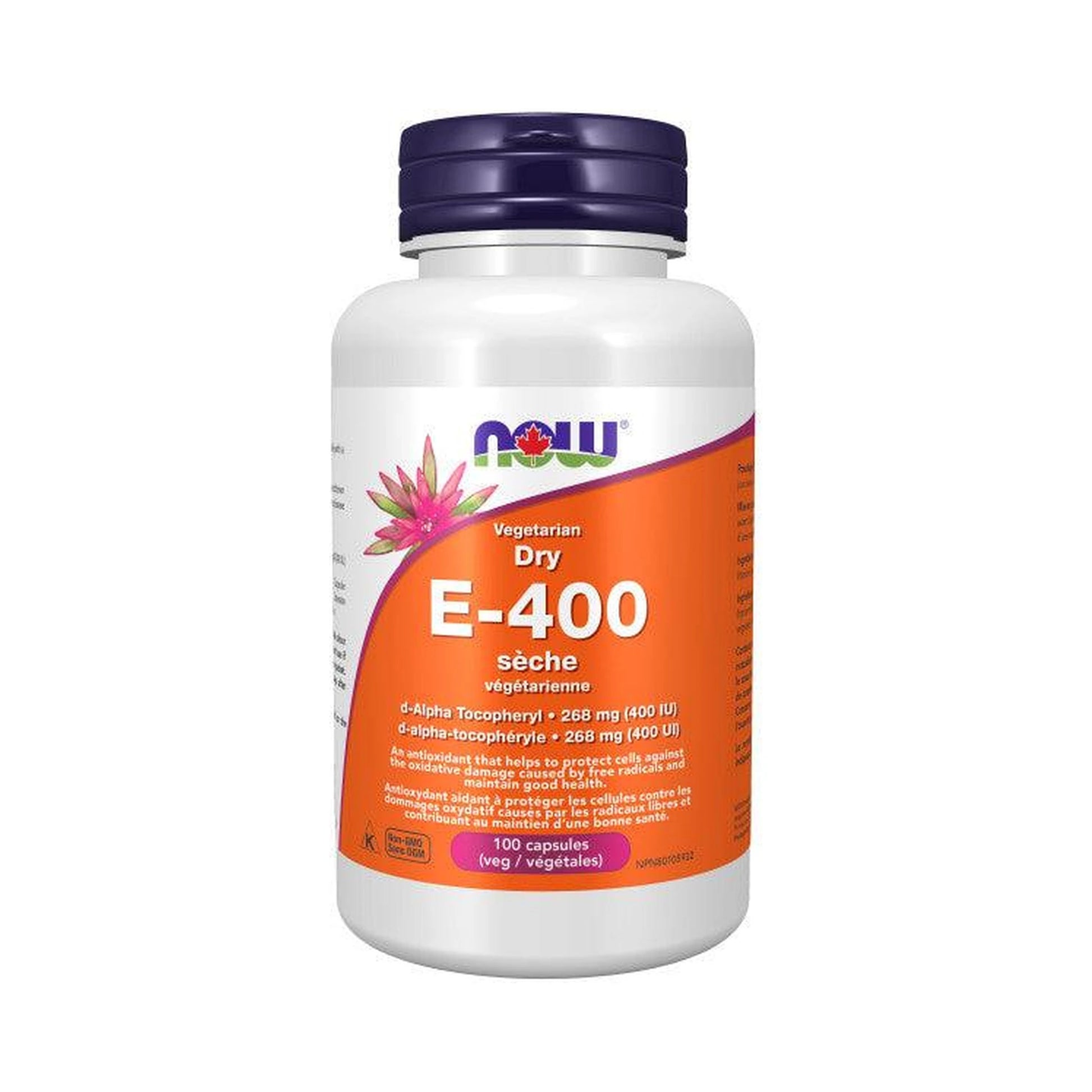 NOW Vegetarian Dry E-400IU 100 Veg Capsules
