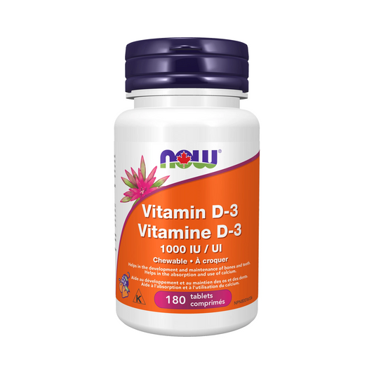 NOW Vitamin D-3 1,000IU Chewable 180 Lozenges